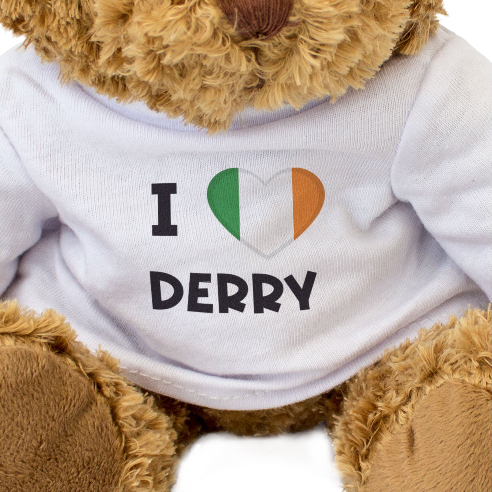 I LOVE DERRY (IRISH FLAG) - Teddy Bear - Cute - County Derry Gift Present