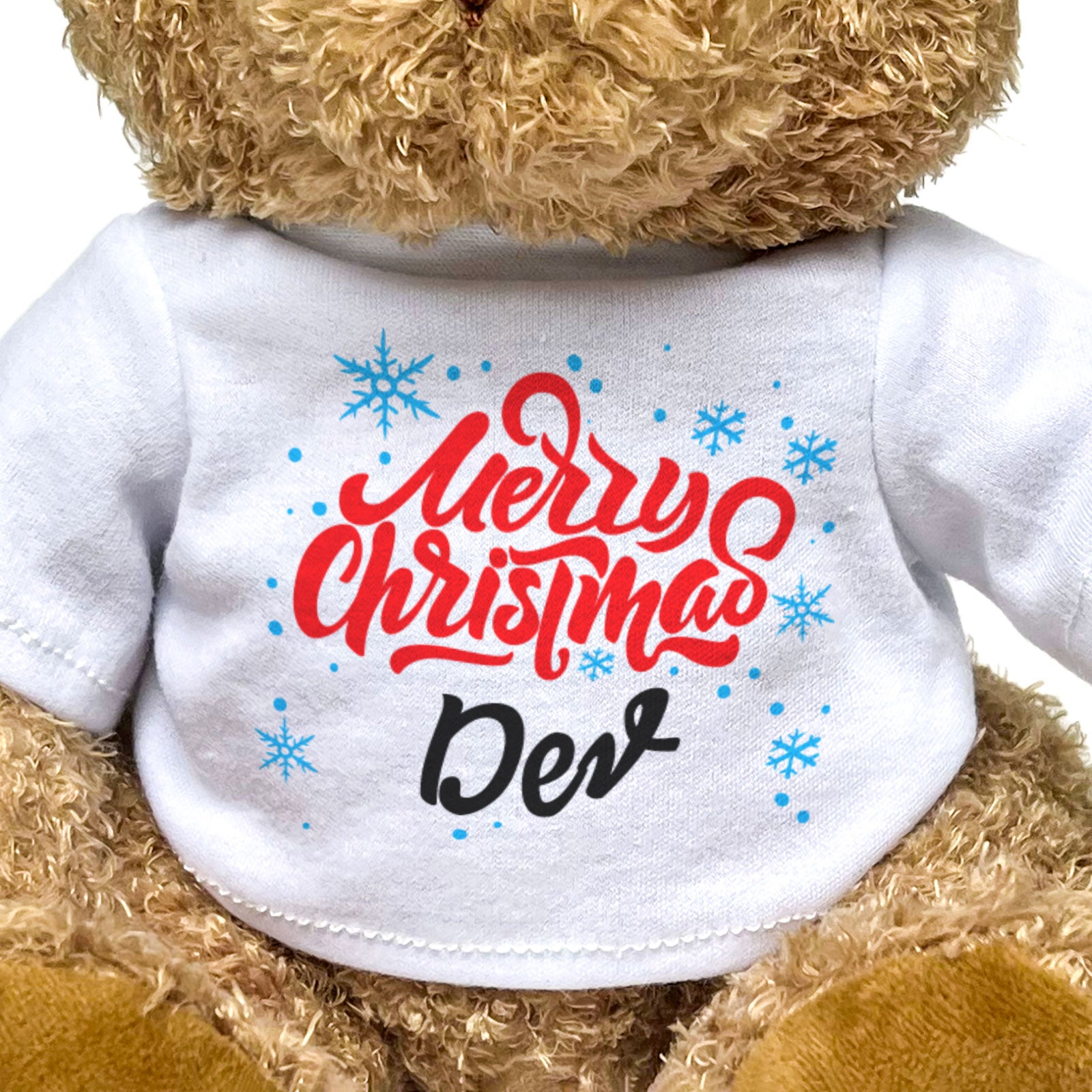 MERRY CHRISTMAS DEV - Teddy Bear - Cute Cuddly Soft - Xmas Gift Present