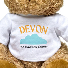 DEVON IS A PLACE ON EARTH - Teddy Bear - Cute Cuddly Soft - Funny Gift Present