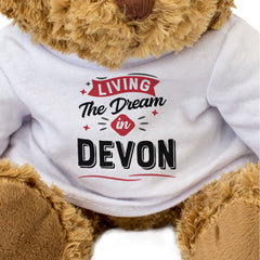 LIVING THE DREAM IN DEVON - Teddy Bear - Cute - Funny Gift Present