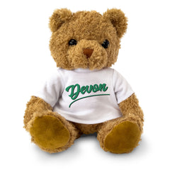 DEVON (SCRIPT) - Teddy Bear - Cute Cuddly Soft Funny - Souvenir Gift Present