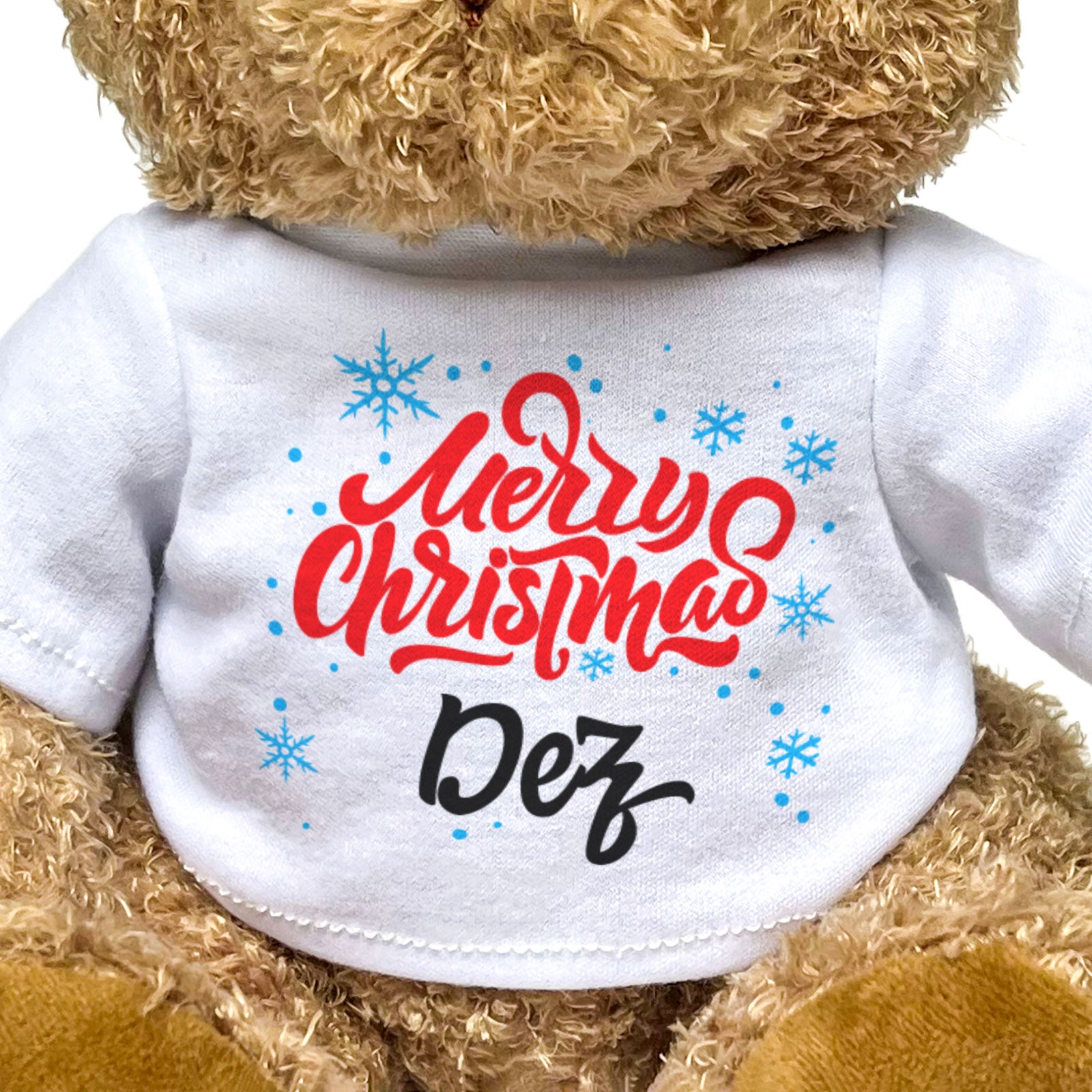 MERRY CHRISTMAS DEZ - Teddy Bear - Cute Cuddly Soft - Xmas Gift Present