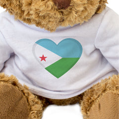 DJIBOUTI FLAG HEART - Teddy Bear - Cute Cuddly Soft Adorable - Gift Present