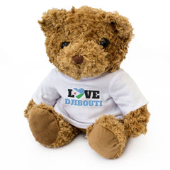 LOVE DJIBOUTI (FLAG HEART) - Teddy Bear - Cute - Funny Souvenir Gift Present