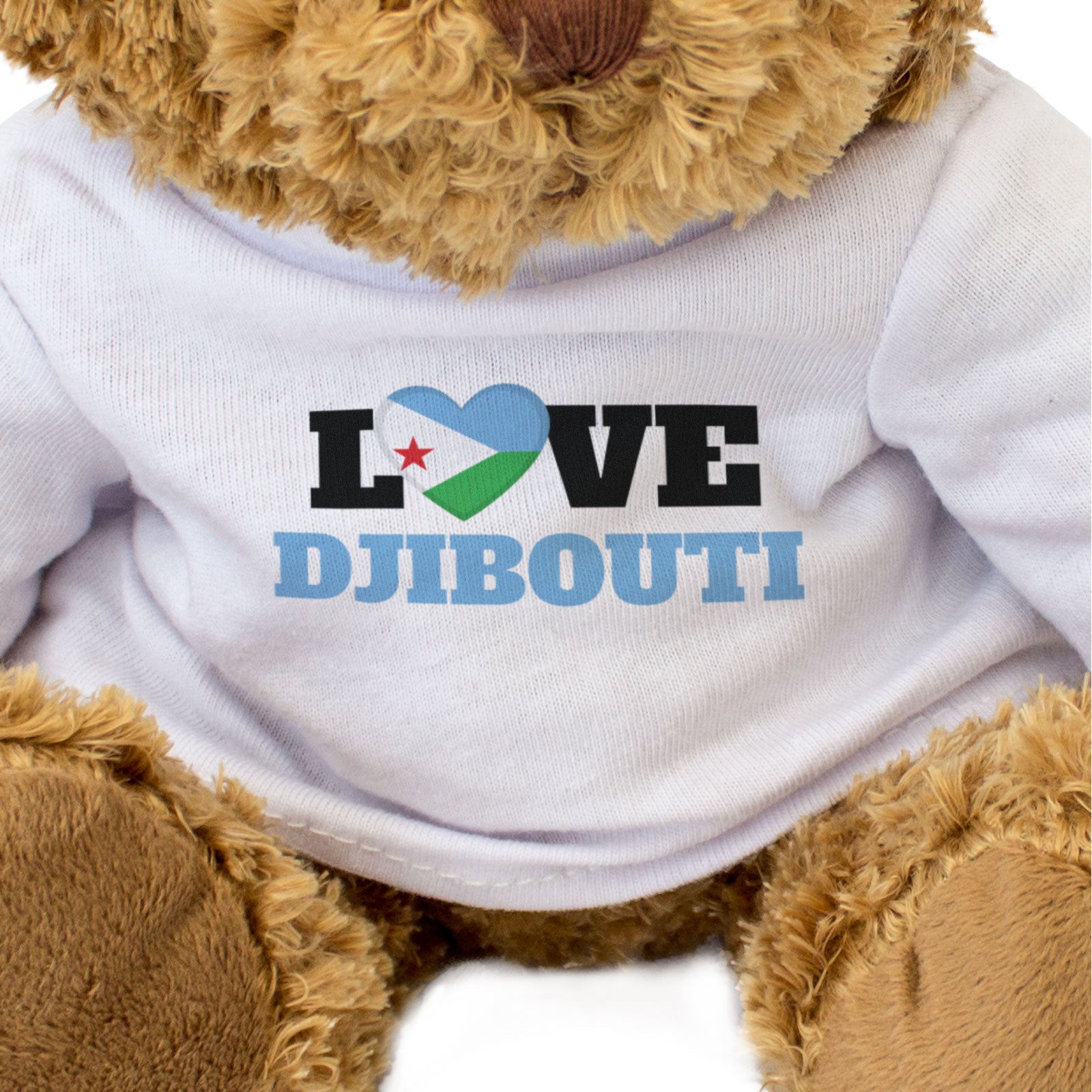 LOVE DJIBOUTI (FLAG HEART) - Teddy Bear - Cute - Funny Souvenir Gift Present