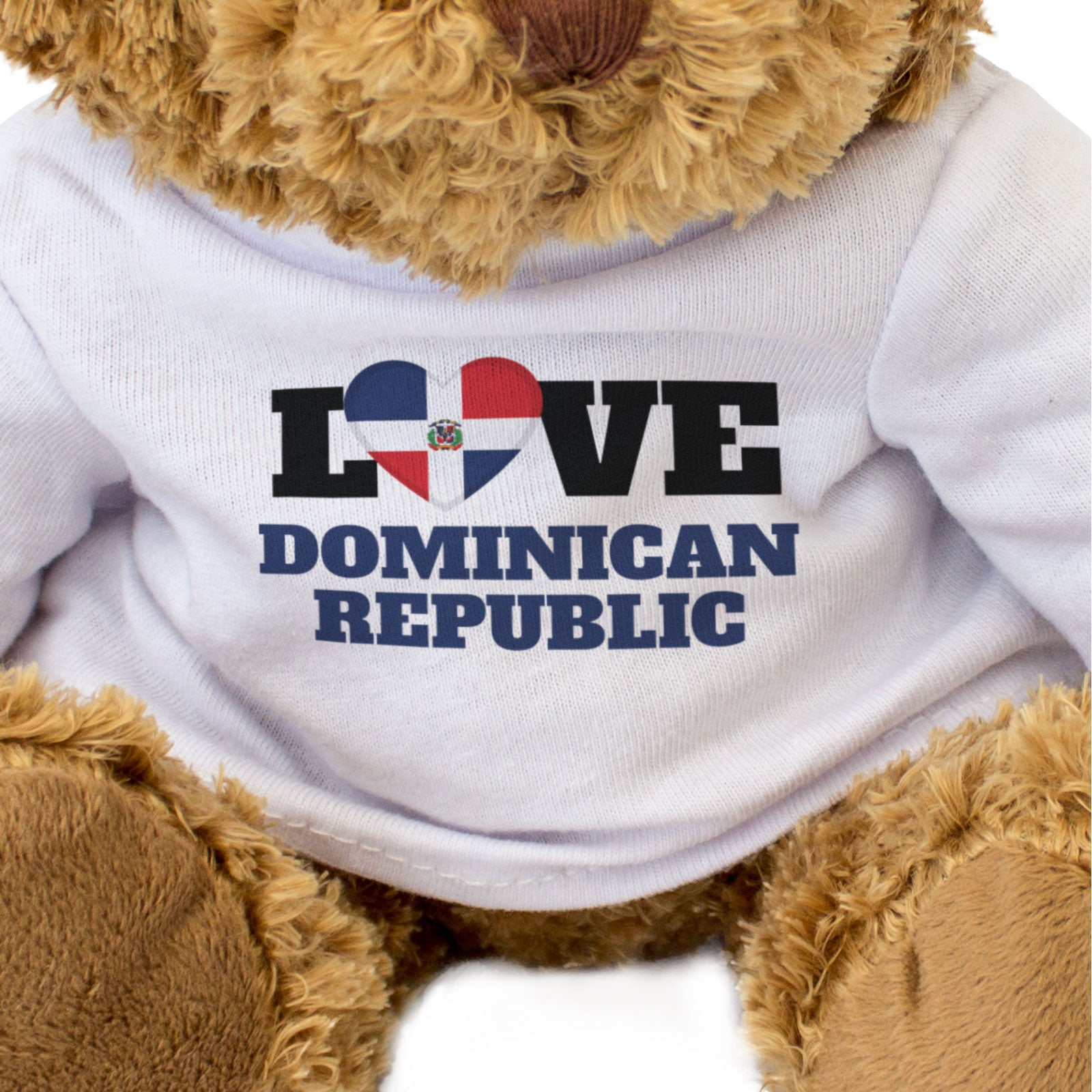 LOVE DOMINICAN REPUBLIC (FLAG HEART) - Teddy Bear - Funny Souvenir Gift Present