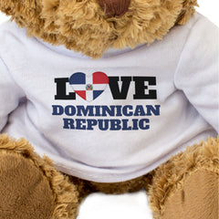 LOVE DOMINICAN REPUBLIC (FLAG HEART) - Teddy Bear - Funny Souvenir Gift Present