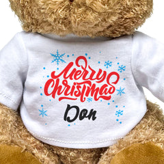 MERRY CHRISTMAS DON - Teddy Bear - Cute Cuddly Soft - Xmas Gift Present