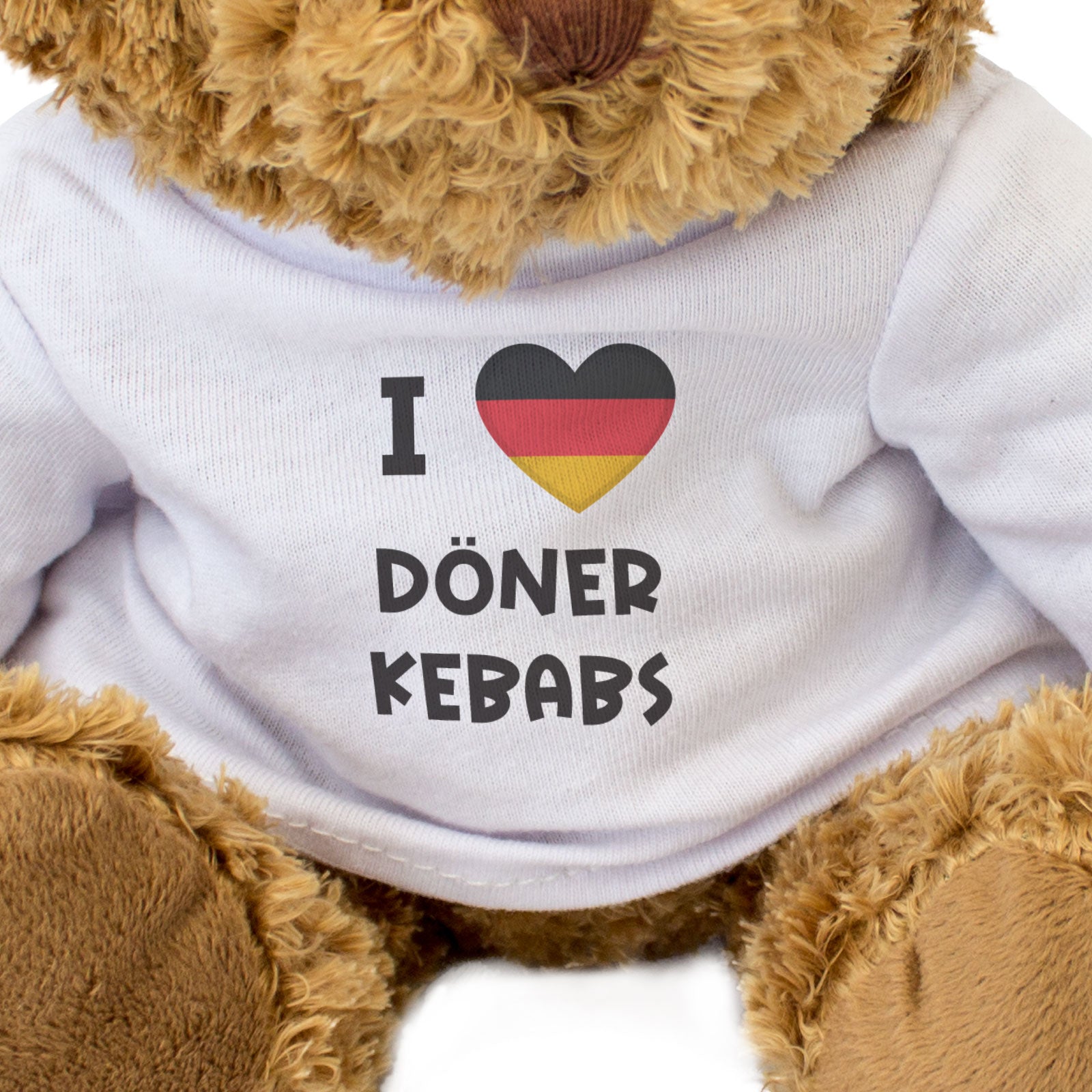 I LOVE DÖNER KEBABS (GERMANY FLAG) - Teddy Bear - Funny Souvenir Gift Present