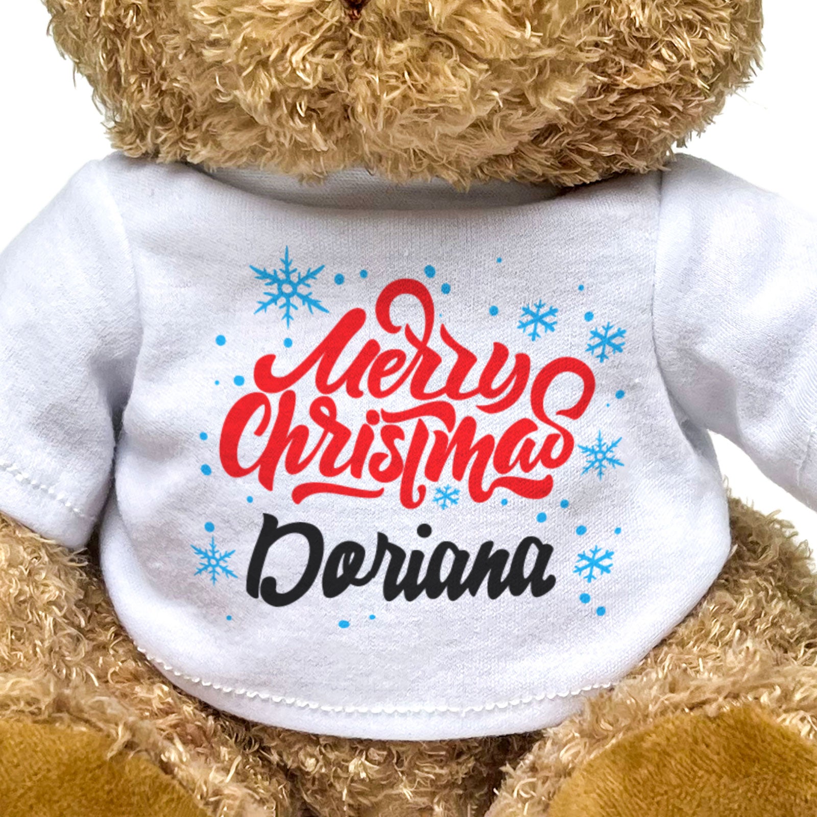 MERRY CHRISTMAS DORIANA - Teddy Bear - Cute Cuddly Soft - Xmas Gift Present