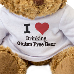I LOVE DRINKING GLUTEN FREE BEER - Teddy Bear - Cute Funny Soft - Gift Present
