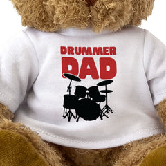 DRUMMER DAD - Teddy Bear - Cute Cuddly Soft - Funny Father's Day Gift Present