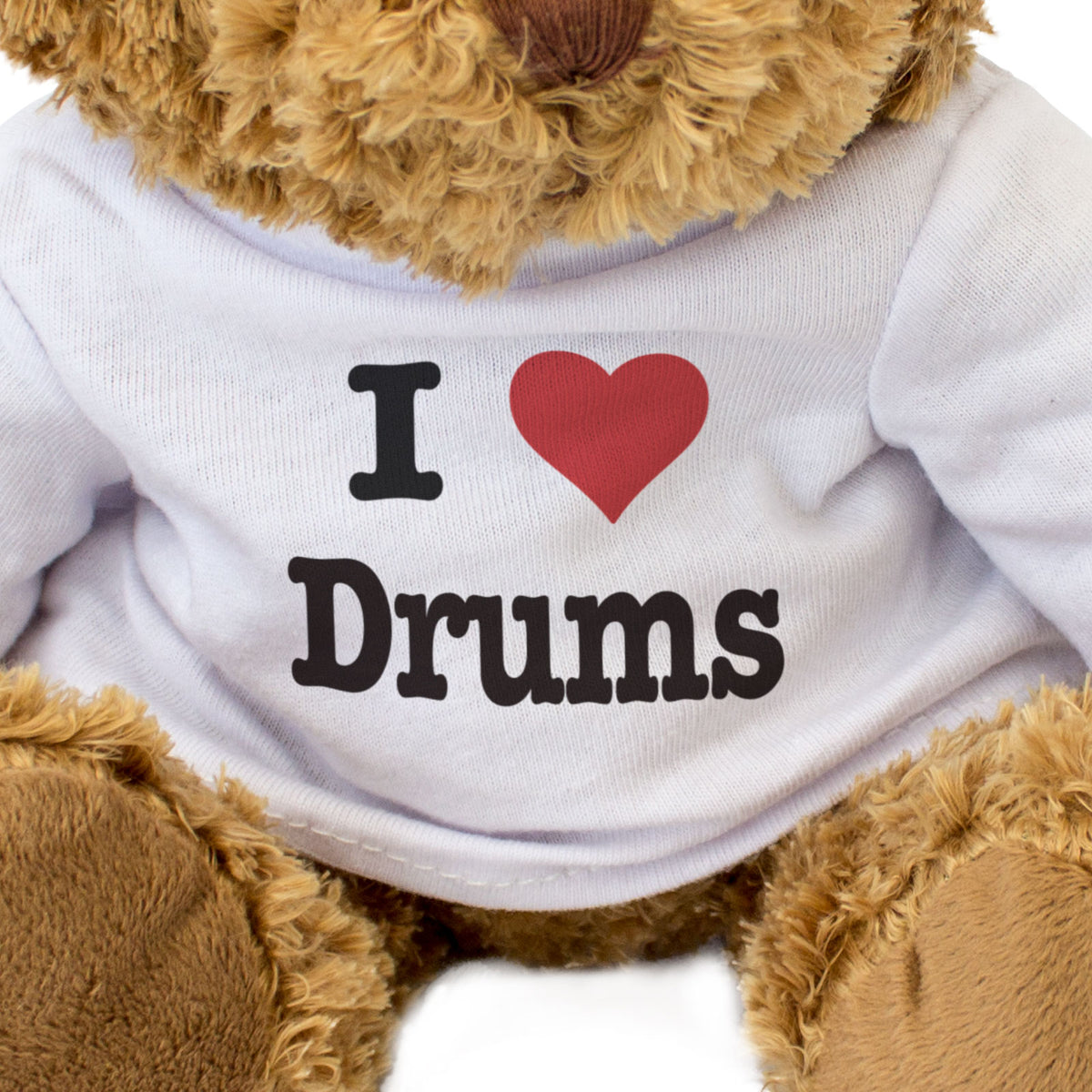 I Love Drums - Teddy Bear - Music Fan Gift Present