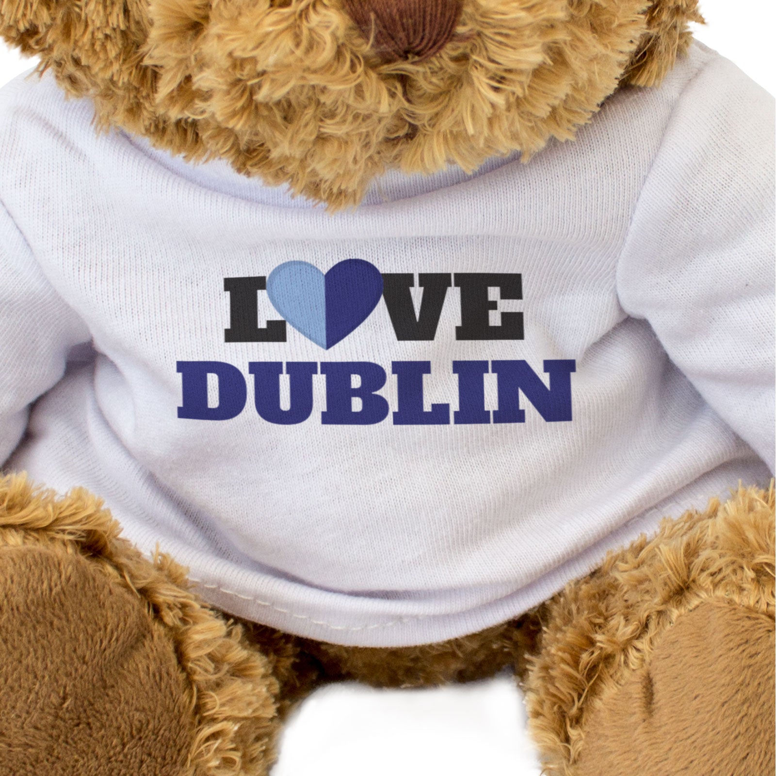 LOVE DUBLIN (COUNTY COLOURS HEART) - Teddy Bear - Funny Ireland Gift Present