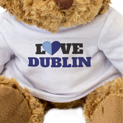 LOVE DUBLIN (COUNTY COLOURS HEART) - Teddy Bear - Funny Ireland Gift Present