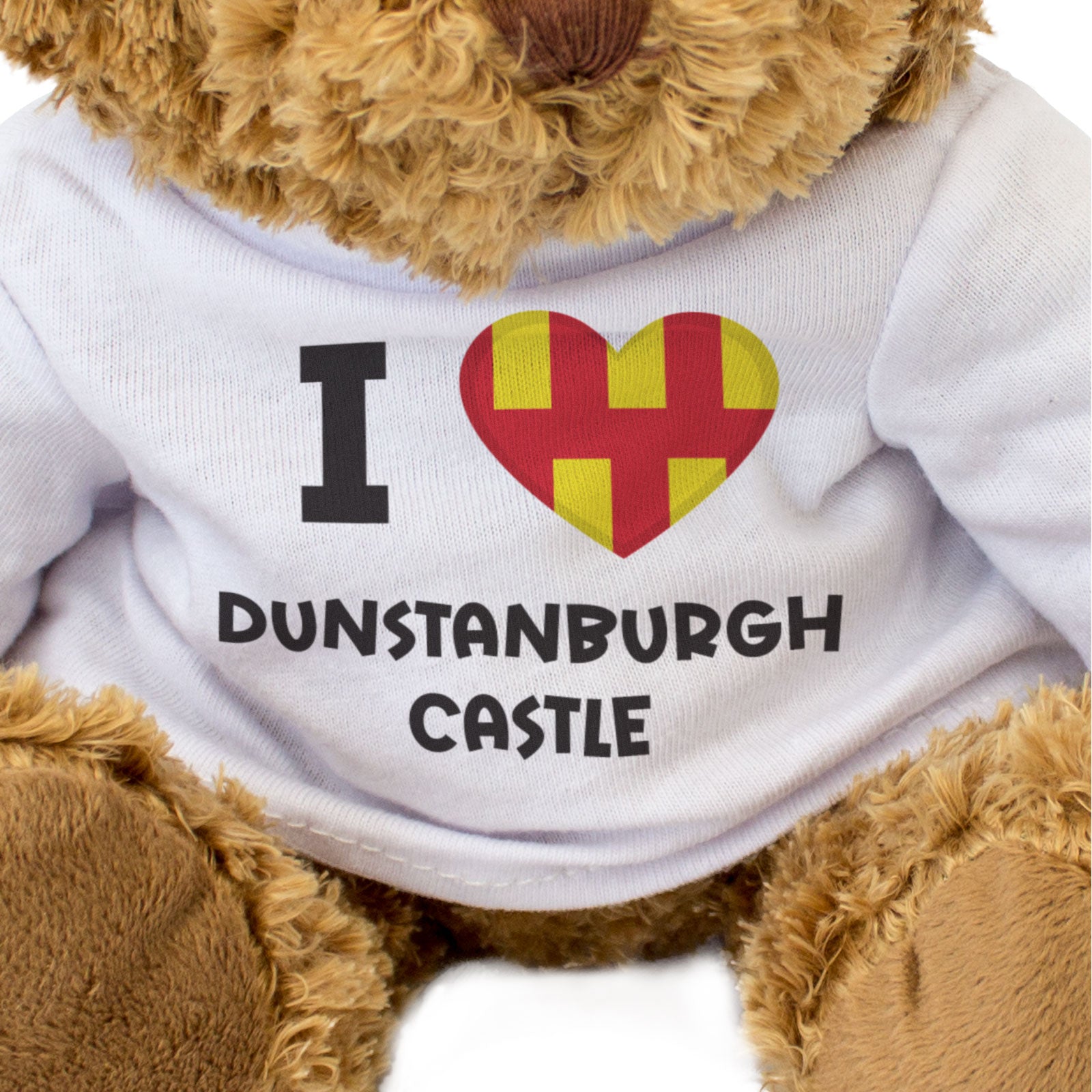 I LOVE DUNSTANBURGH CASTLE (NORTHUMBERLAND FLAG) - Teddy Bear - Gift Present