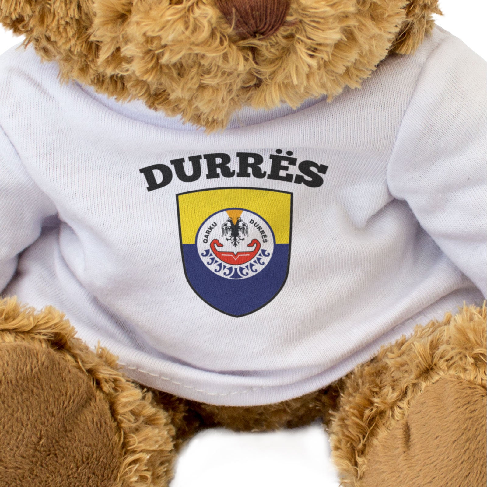 DURRËS COUNTY FLAG - Teddy Bear - Cute Cuddly Soft - Albania Gift Present