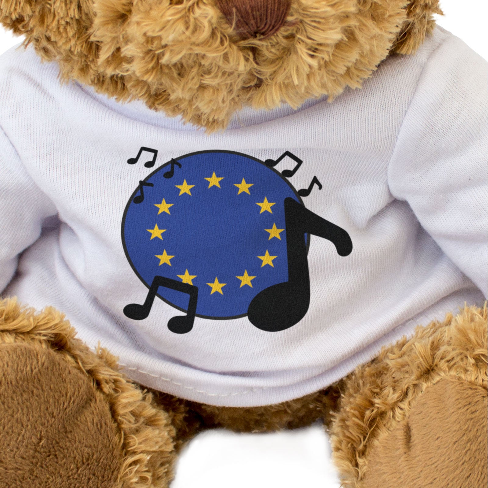 EUROPEAN UNION FLAG (MUSICAL NOTES) - Teddy Bear - Euro Music Fan Gift Present