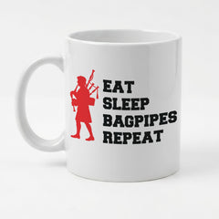 EAT SLEEP BAGPIPES REPEAT - Mug - Funny Music Piper Gift Present