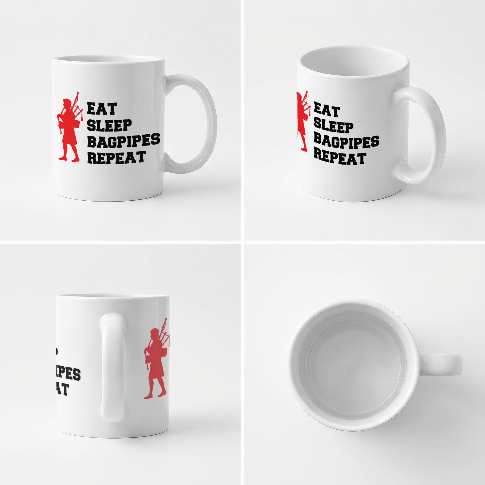 EAT SLEEP BAGPIPES REPEAT - Mug - Funny Music Piper Gift Present