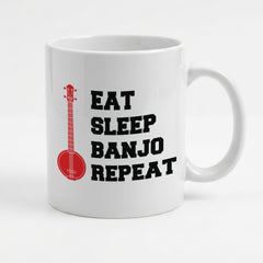 EAT SLEEP BANJO REPEAT - Mug - Funny Music Gift Present
