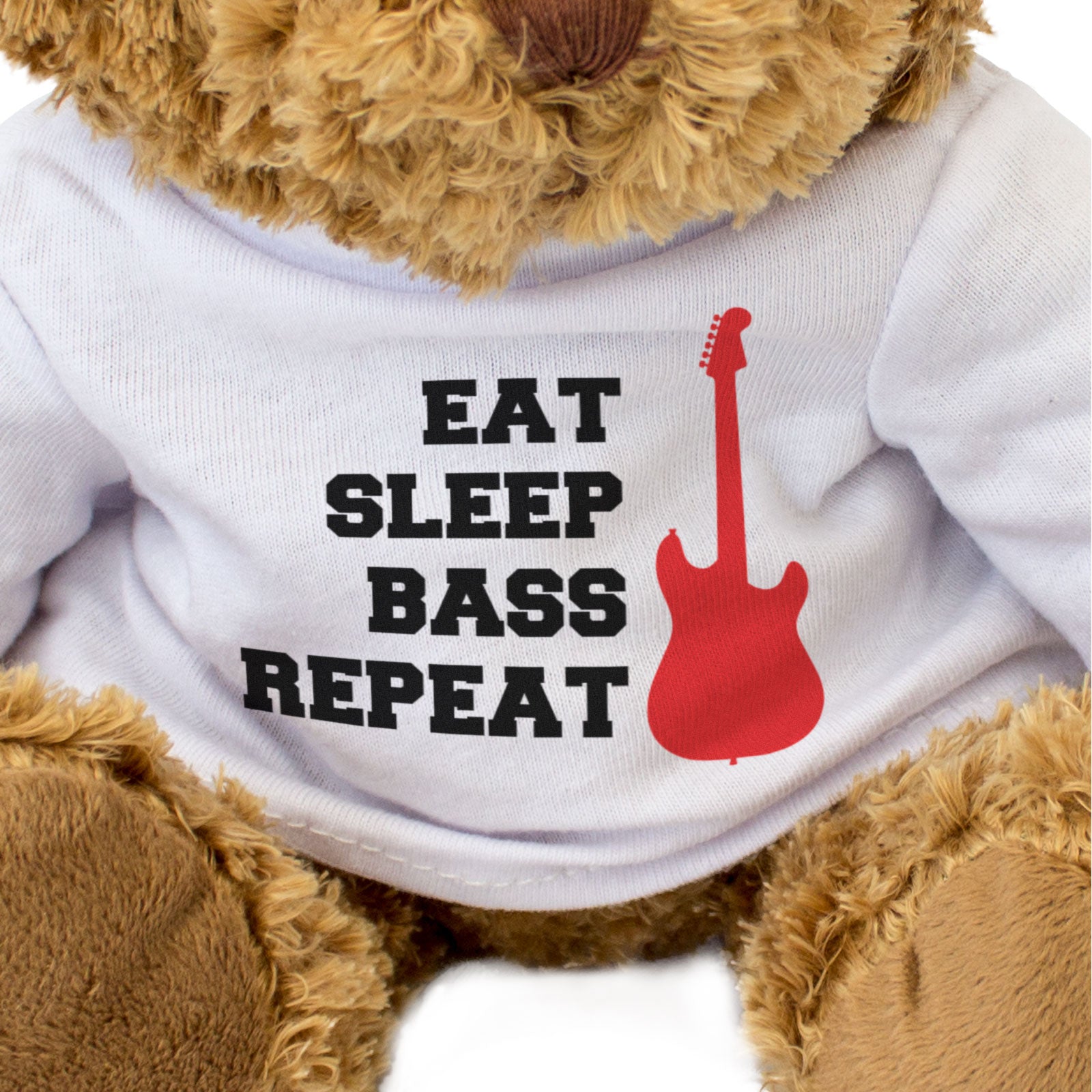 EAT SLEEP BASS REPEAT - Teddy Bear - Cute Funny - Bass Guitarist Gift Present