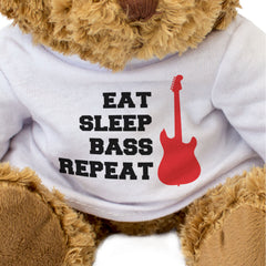 EAT SLEEP BASS REPEAT - Teddy Bear - Cute Funny - Bass Guitarist Gift Present
