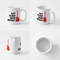 EAT SLEEP BASS REPEAT - Mug - Funny Music Guitarist Gift Present