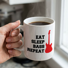EAT SLEEP BASS REPEAT - Mug - Funny Music Guitarist Gift Present