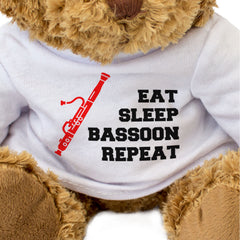 EAT SLEEP BASSOON REPEAT - Teddy Bear - Cute Cuddly Soft - Funny Gift Present