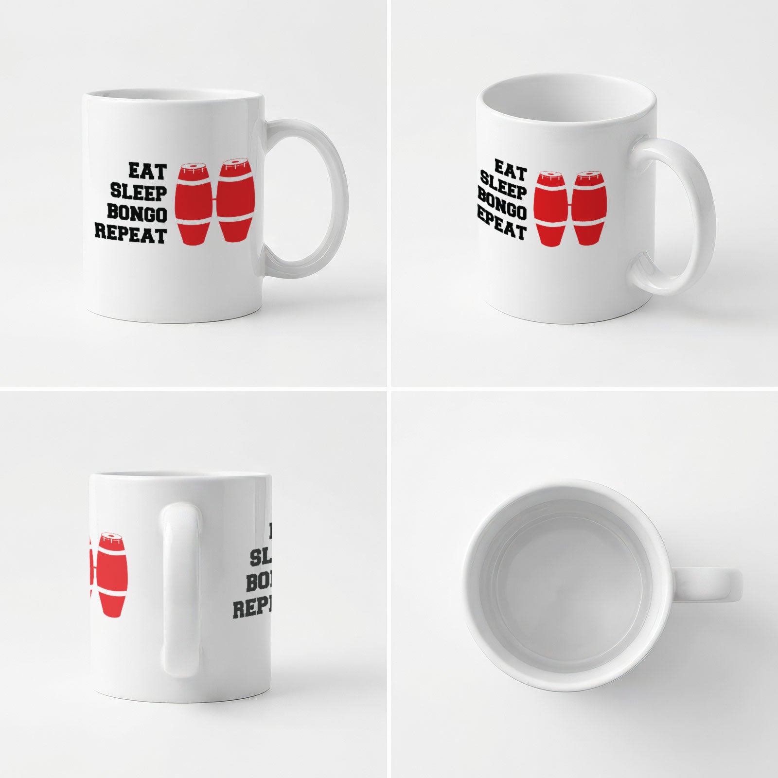 EAT SLEEP BONGO REPEAT - Mug - Funny Music Bongos Gift Present