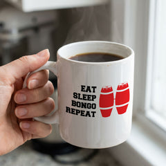 EAT SLEEP BONGO REPEAT - Mug - Funny Music Bongos Gift Present