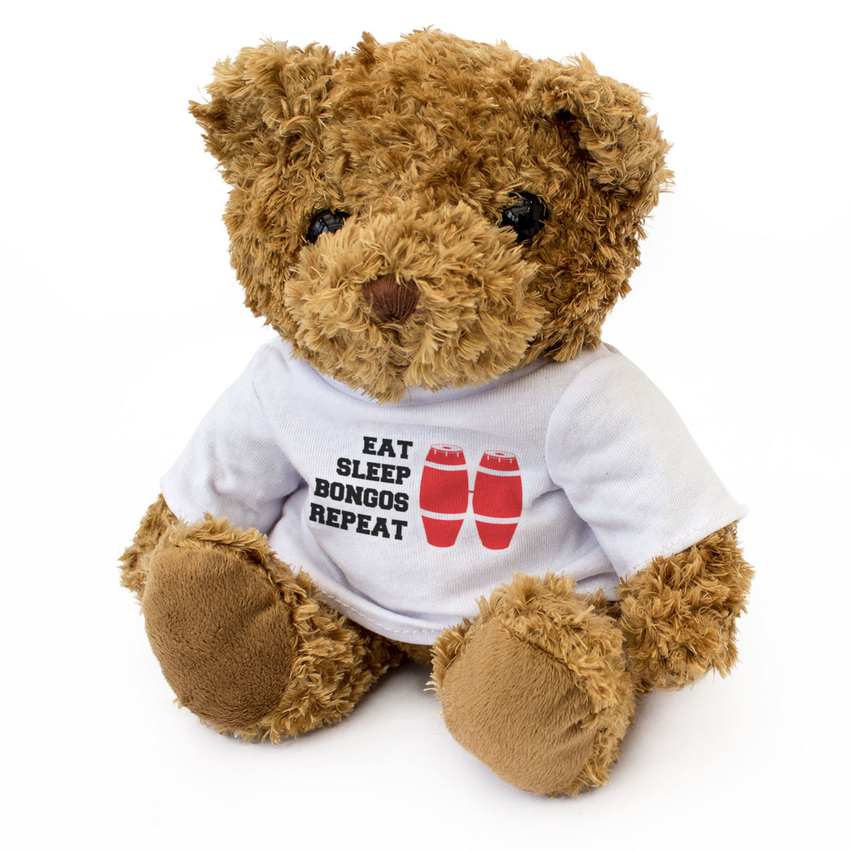 EAT SLEEP BONGOS REPEAT - Teddy Bear - Cute Funny Soft - Music Gift Present