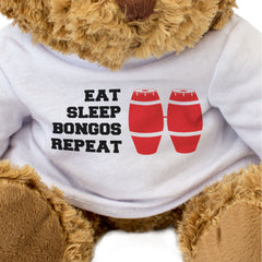 EAT SLEEP BONGOS REPEAT - Teddy Bear - Cute Funny Soft - Music Gift Present