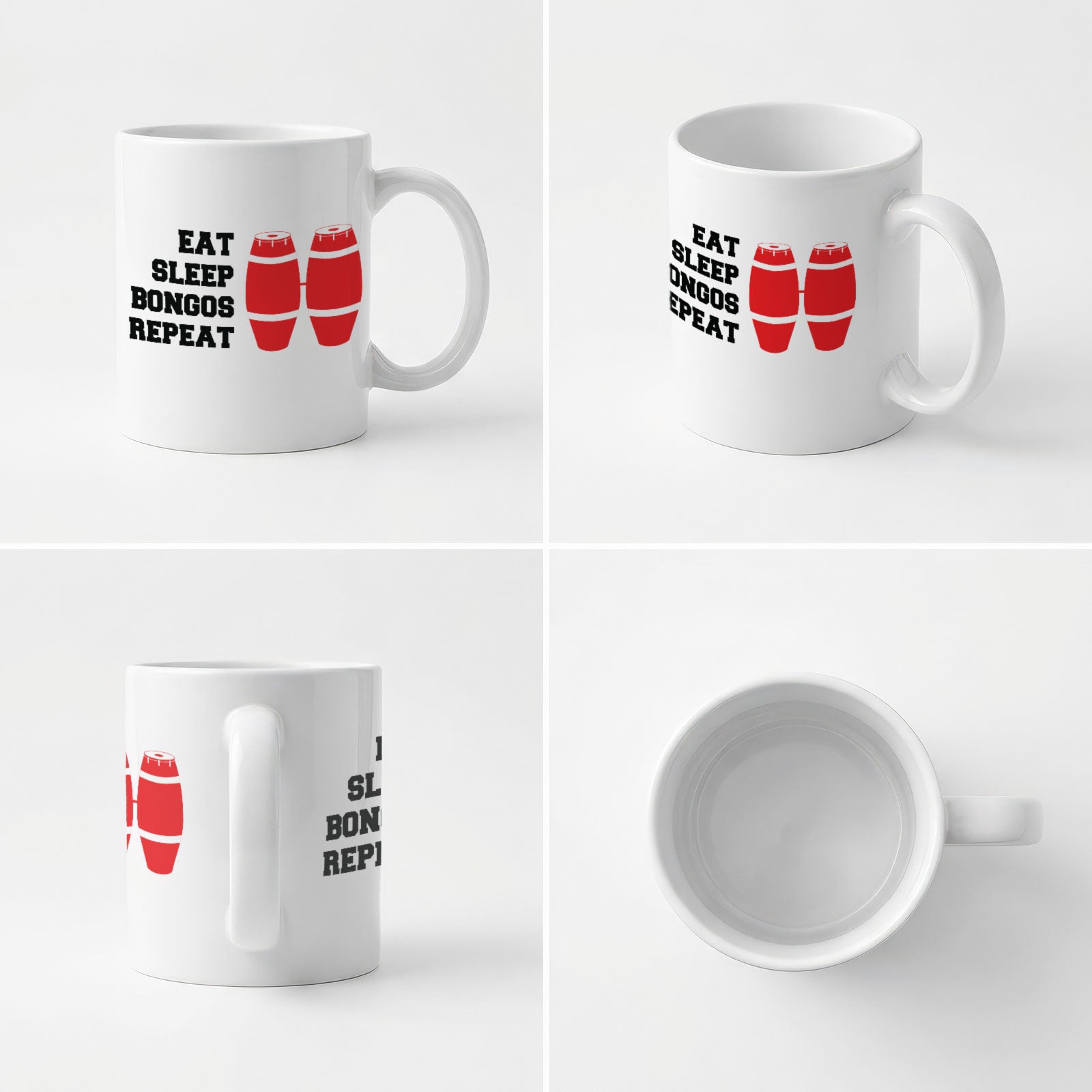 EAT SLEEP BONGOS REPEAT - Mug - Funny Music Gift Present