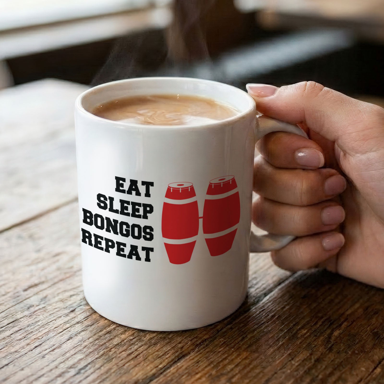 EAT SLEEP BONGOS REPEAT - Mug - Funny Music Gift Present