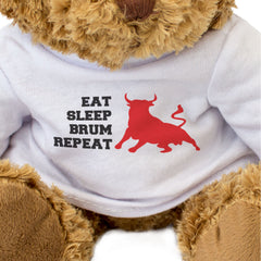 EAT SLEEP BRUM REPEAT (BULL) - Teddy Bear - Cute - Funny Birmingham Gift Present