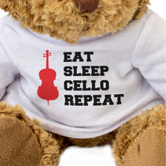 EAT SLEEP CELLO REPEAT - Teddy Bear - Cute Funny - Music Cellist Gift Present