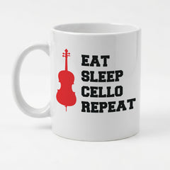 EAT SLEEP CELLO REPEAT - Mug - Funny Music Cellist Gift Present