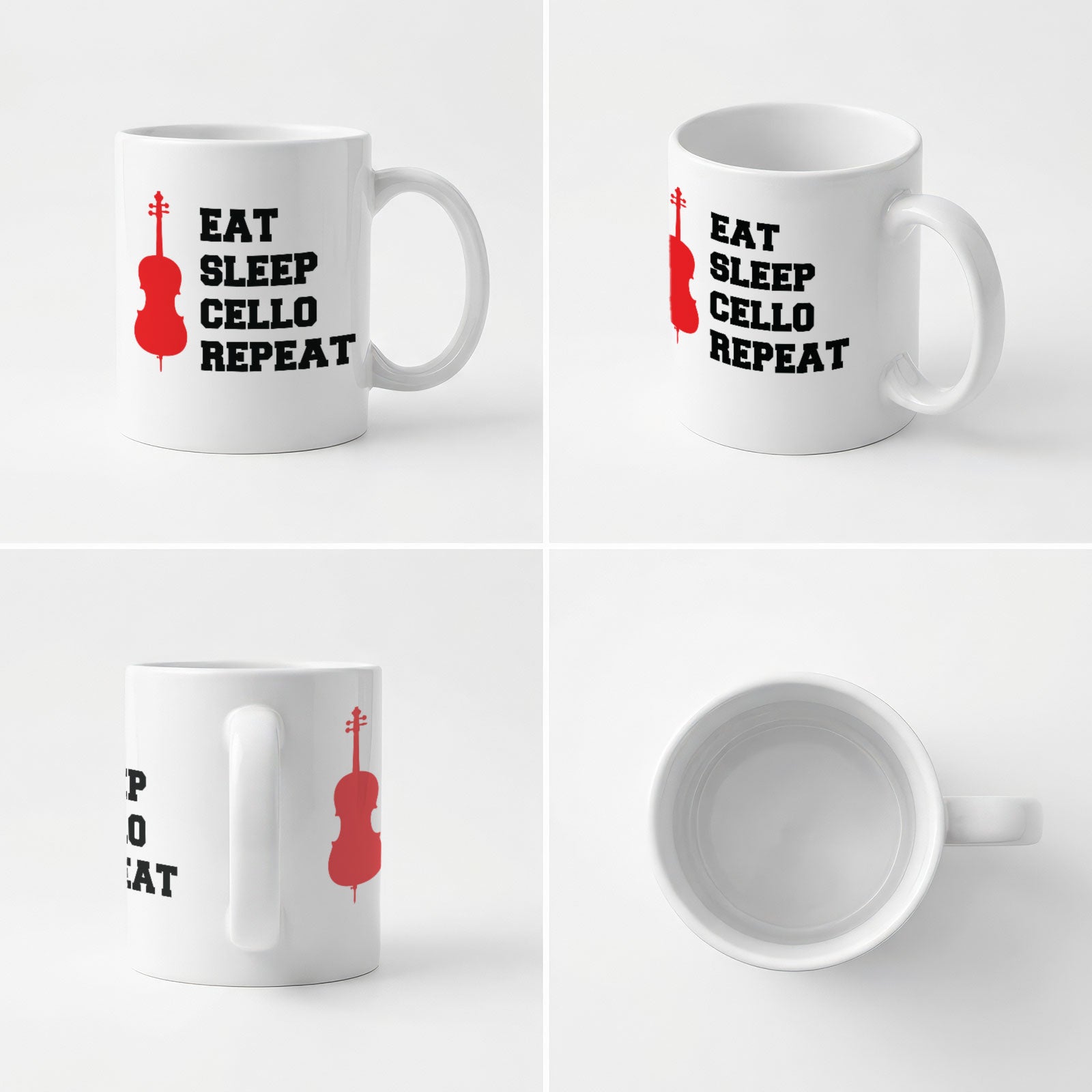 EAT SLEEP CELLO REPEAT - Mug - Funny Music Cellist Gift Present