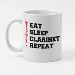 EAT SLEEP CLARINET REPEAT - Mug - Funny Music Clarinetist Gift Present