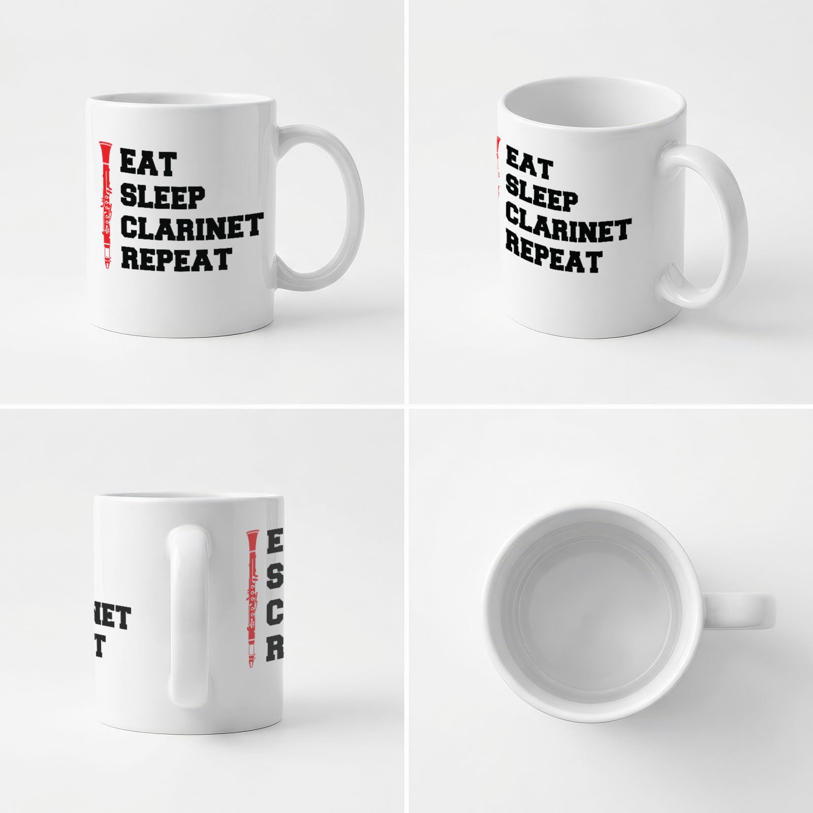 EAT SLEEP CLARINET REPEAT - Mug - Funny Music Clarinetist Gift Present