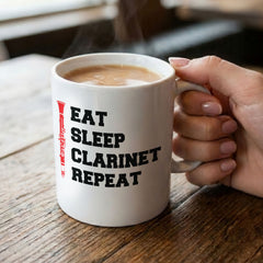EAT SLEEP CLARINET REPEAT - Mug - Funny Music Clarinetist Gift Present