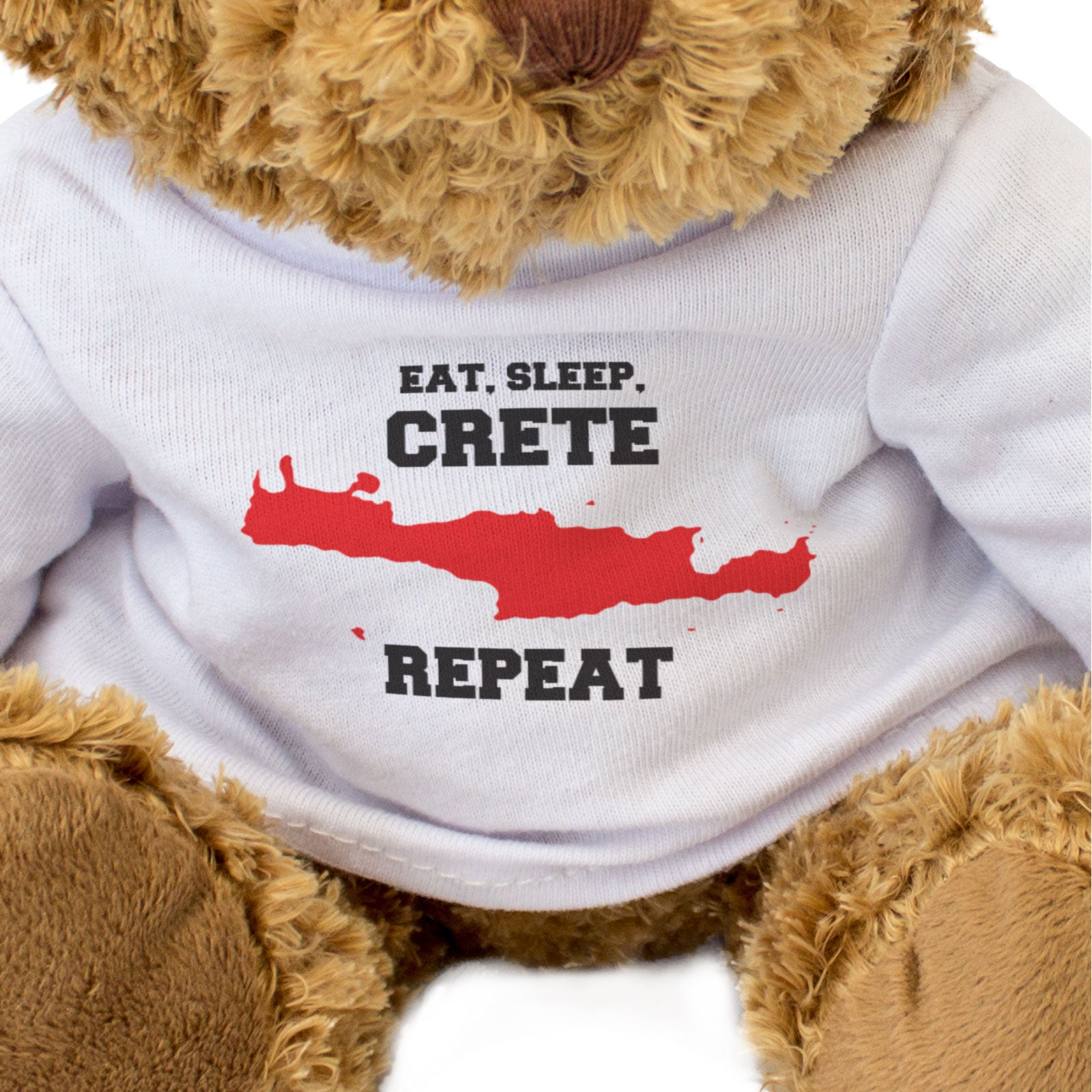 EAT SLEEP CRETE REPEAT - Teddy Bear - Cute Cuddly - Funny Greece Gift Present