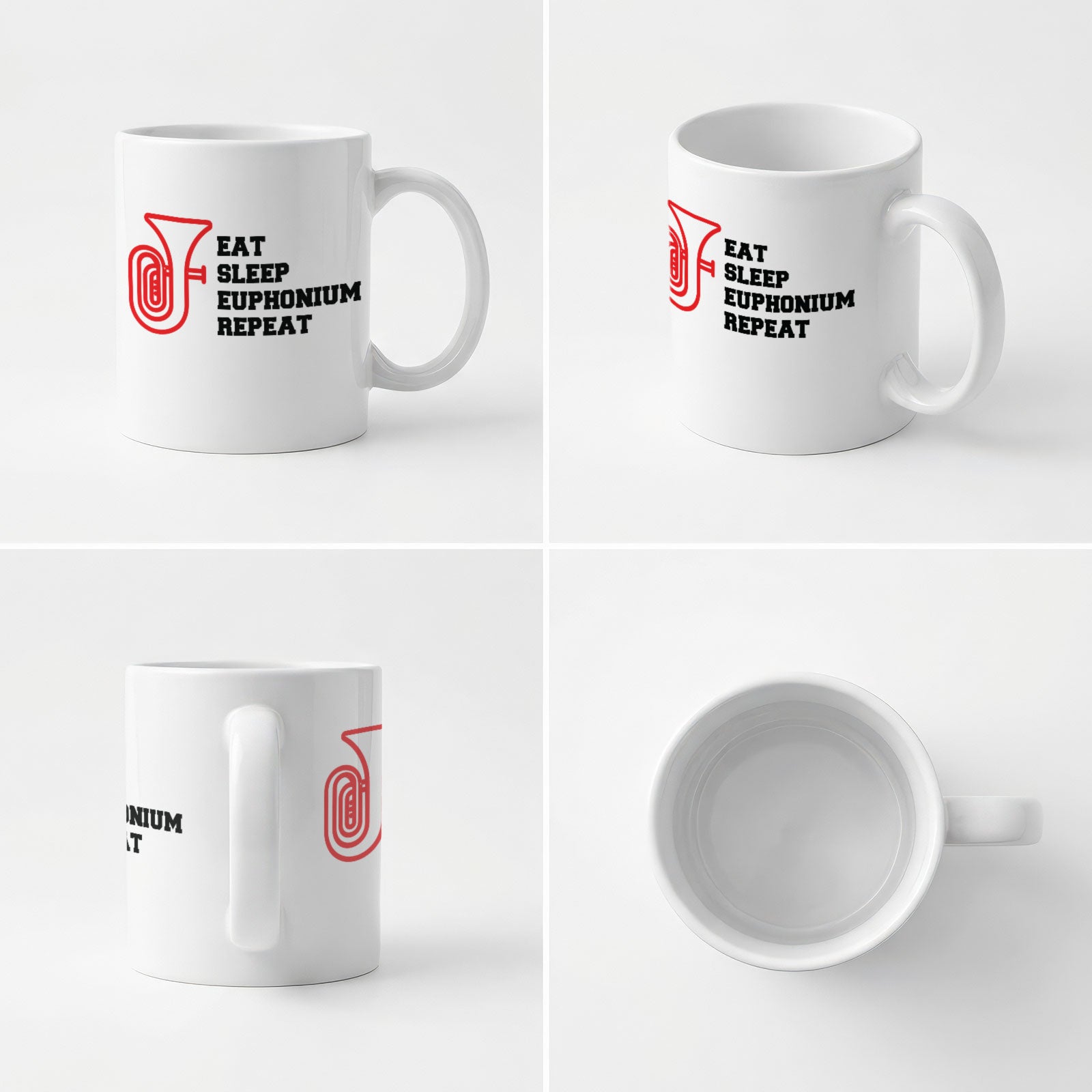 EAT SLEEP EUPHONIUM REPEAT - Mug - Funny Music Euphonist Gift Present