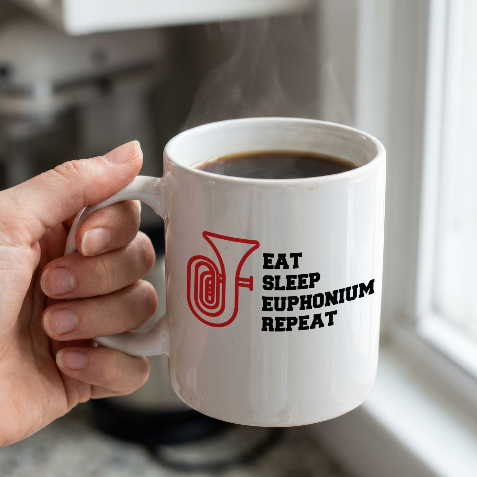EAT SLEEP EUPHONIUM REPEAT - Mug - Funny Music Euphonist Gift Present