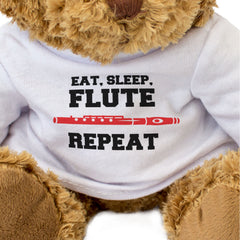 EAT SLEEP FLUTE REPEAT - Teddy Bear - Cute Funny - Music Flautist Gift Present