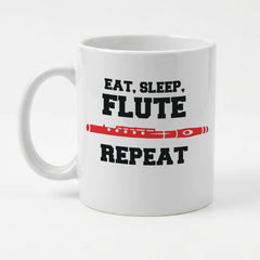 EAT SLEEP FLUTE REPEAT - Mug - Funny Music Flautist Gift Present