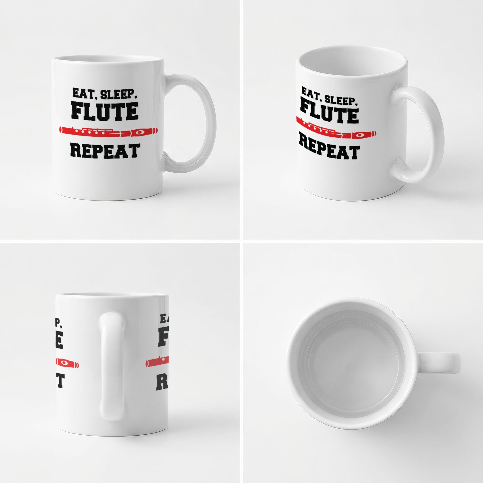EAT SLEEP FLUTE REPEAT - Mug - Funny Music Flautist Gift Present