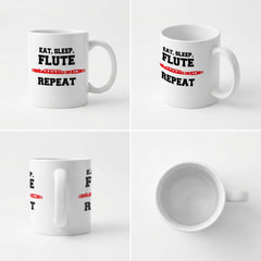EAT SLEEP FLUTE REPEAT - Mug - Funny Music Flautist Gift Present